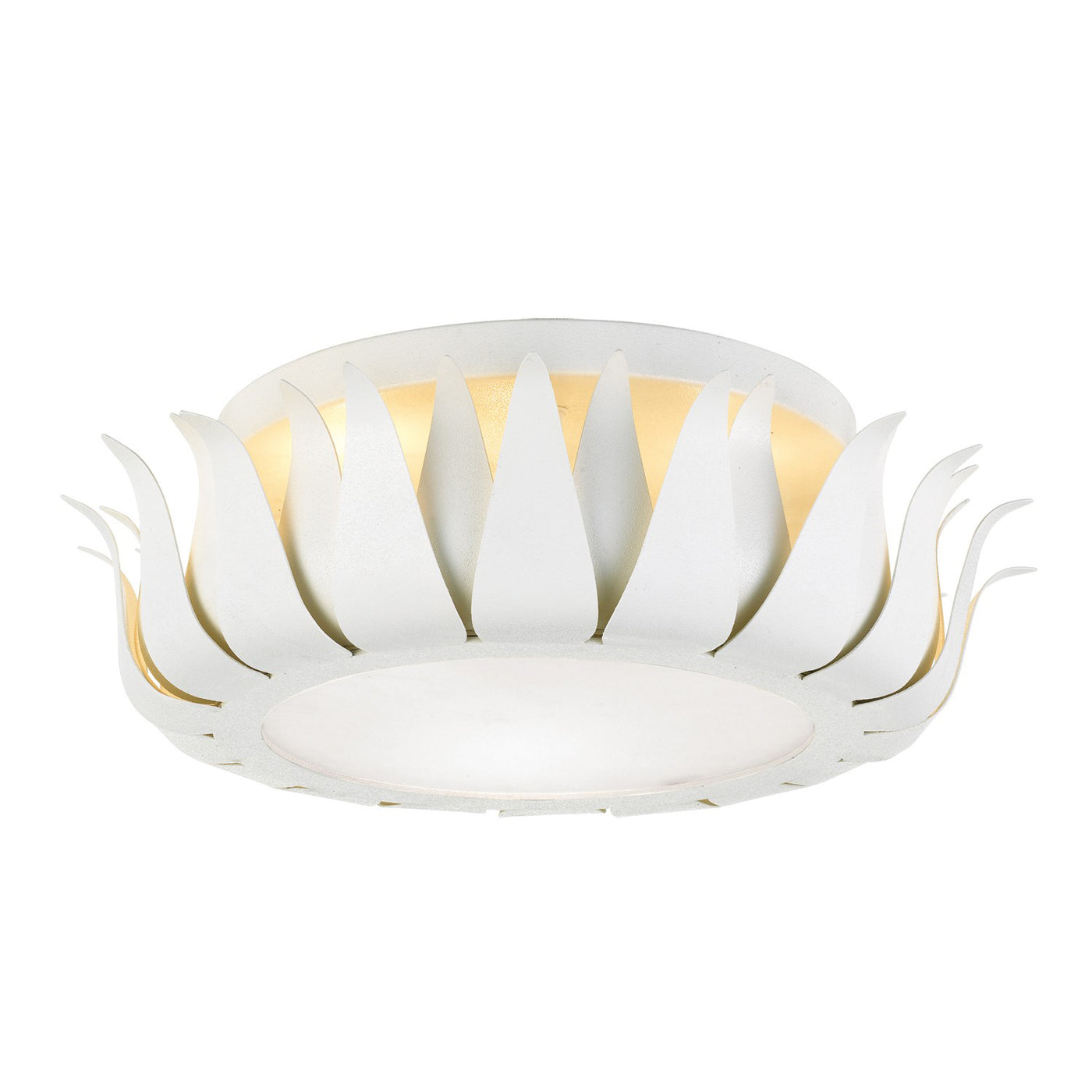 Broche 3 Light Matte White Flush Mount Semi Flush Crystorama