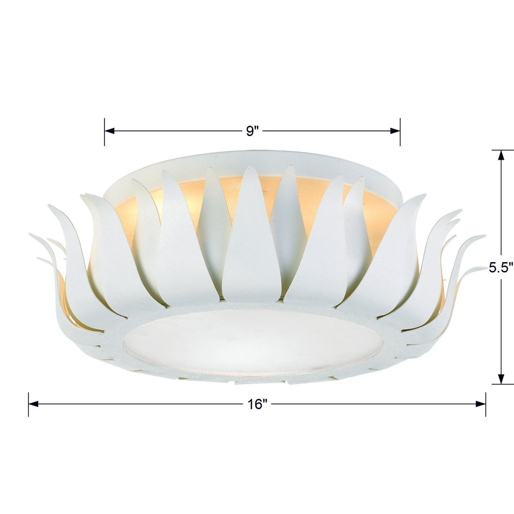 Broche 3 Light Matte White Flush Mount Semi Flush Crystorama