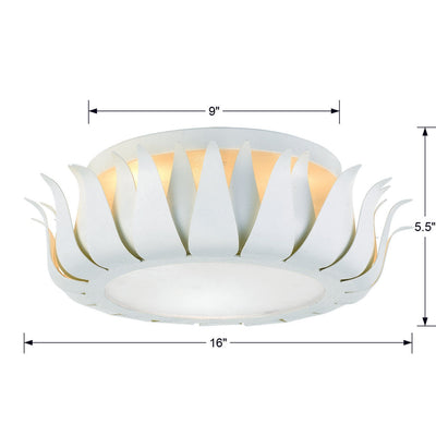 Broche 3 Light Matte White Flush Mount Semi Flush Crystorama