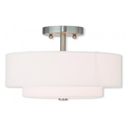 2 Light Brushed Nickel Ceiling Mount Semi Flush Livex