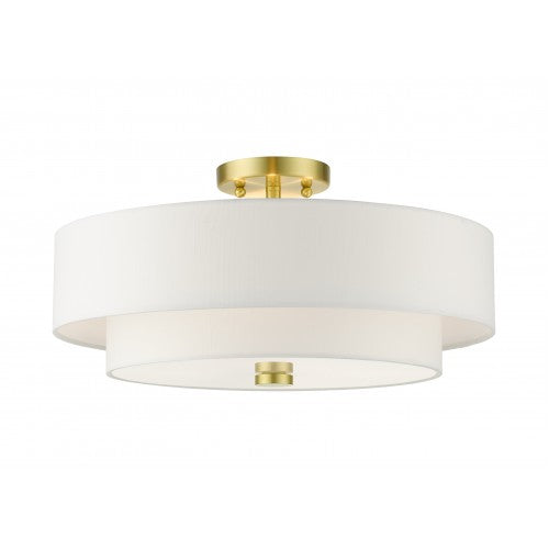 4 Light Satin Brass Semi Flush Semi Flush Livex