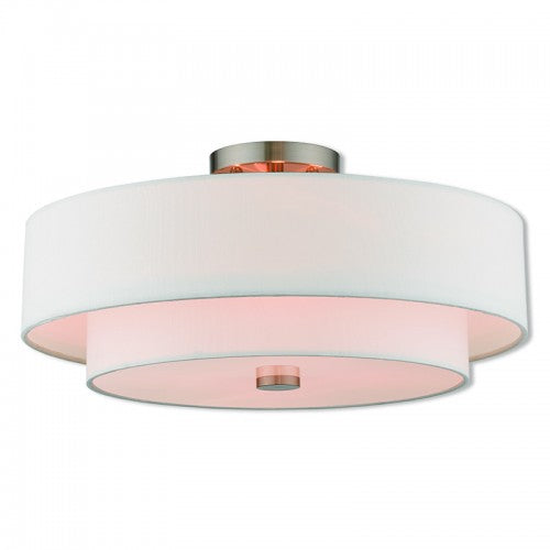 4 Light BN Ceiling Mount Semi Flush Livex