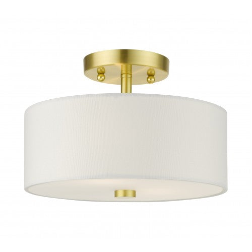 2 Light Satin Brass Semi Flush Semi Flush Livex