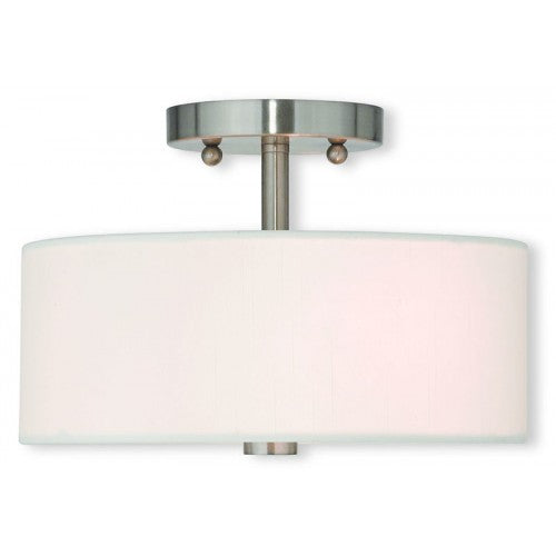 2 Light Brushed Nickel Ceiling Mount Semi Flush Livex