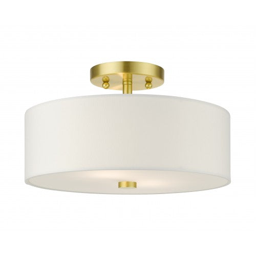 2 Light Satin Brass Semi Flush Semi Flush Livex