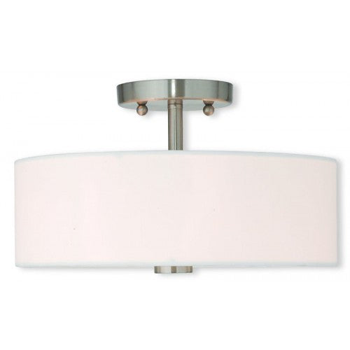 2 Light Brushed Nickel Ceiling Mount Semi Flush Livex