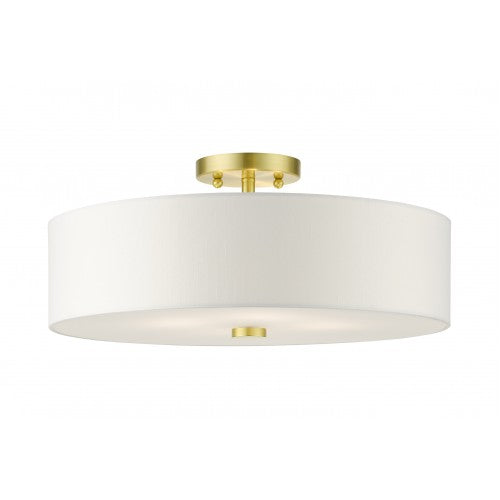 4 Light Satin Brass Semi Flush Semi Flush Livex