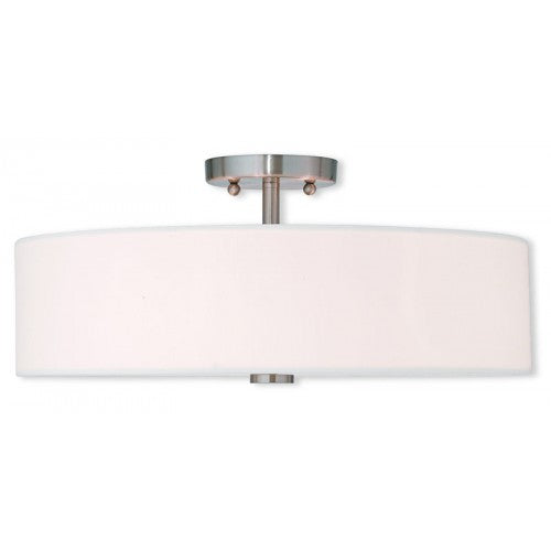 4 Light Brushed Nickel Ceiling Mount Semi Flush Livex