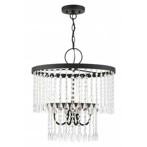 4 Light Black Pendant Chandelier Chandelier Livex