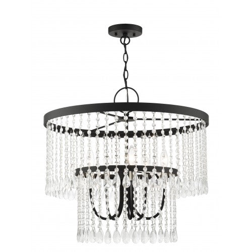 5 Light Black Pendant Chandelier Chandelier Livex