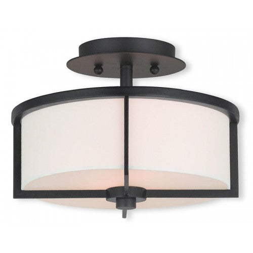 2 Light Bronze Ceiling Mount Semi Flush Livex