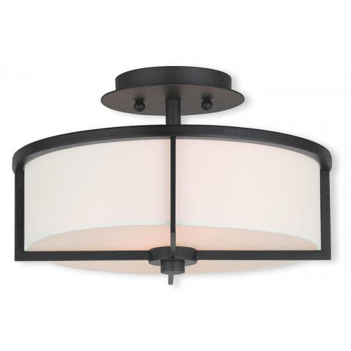 2 Light Bronze Ceiling Mount Semi Flush Livex