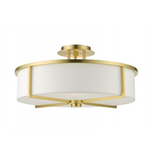 4 Light Satin Brass Semi Flush Semi Flush Livex