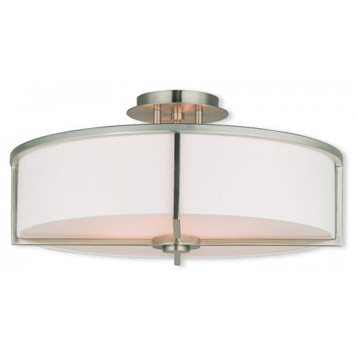 4 Light Brushed Nickel Ceiling Mount Semi Flush Livex