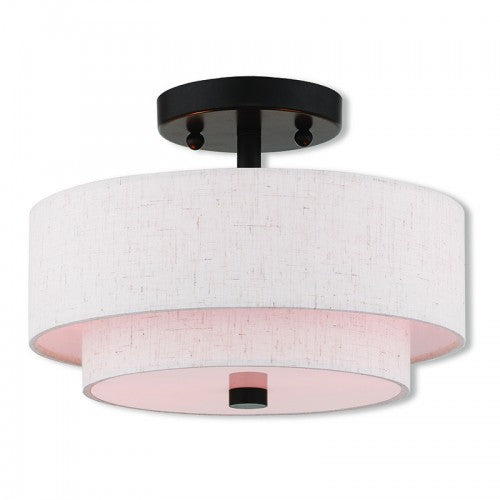 2 Light English Bronze Ceiling Mount Semi Flush Livex