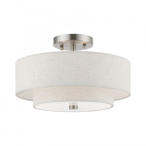 2 Light Brushed Nickel Semi-Flush Semi Flush Livex