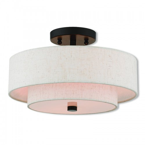 2 Light English Bronze Ceiling Mount Semi Flush Livex