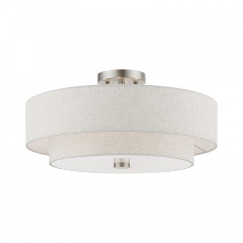 4 Light Brushed Nickel Semi-Flush Semi Flush Livex