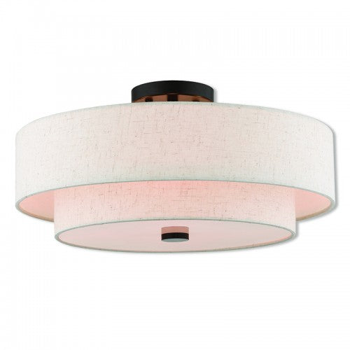 4 Light English Bronze Ceiling Mount Semi Flush Livex