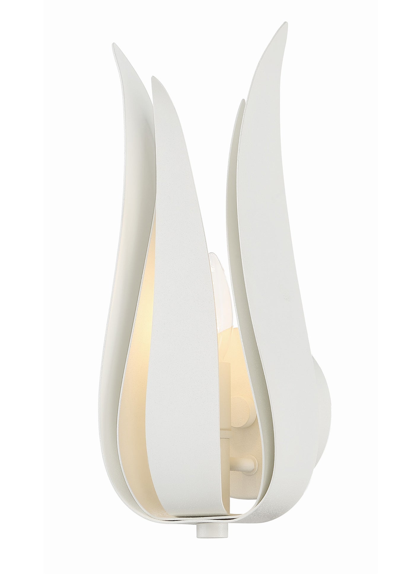 Broche 1 Light Matte White Sconce Wall Sconce Crystorama