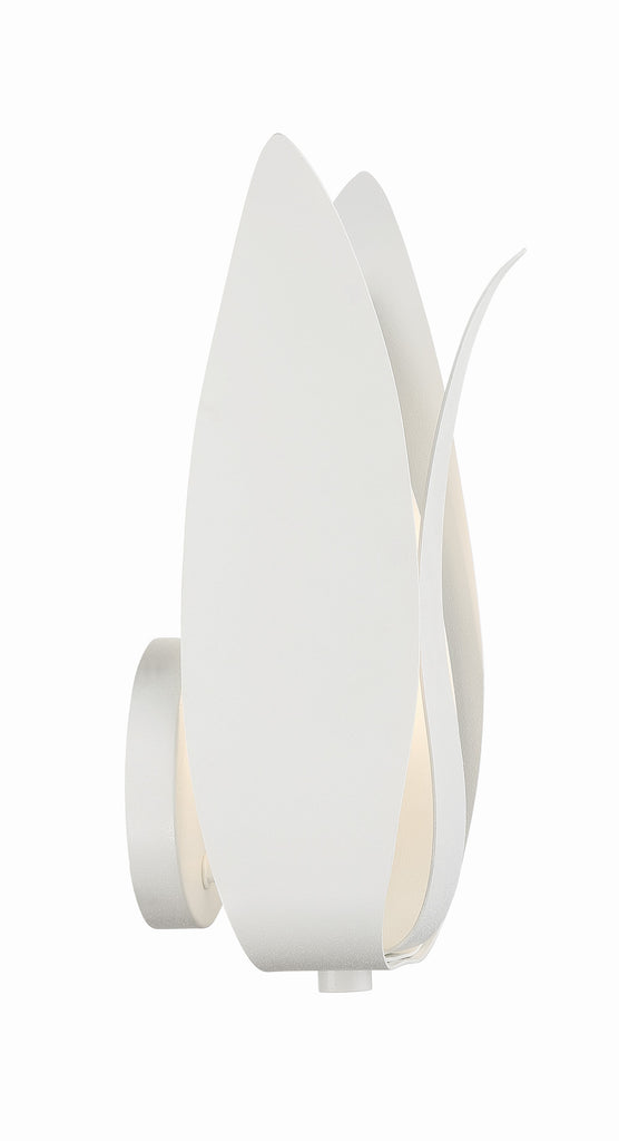 Broche 1 Light Matte White Sconce Wall Sconce Crystorama