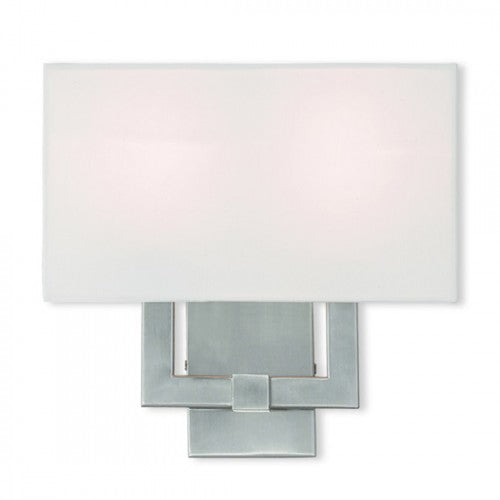 2 Light Brushed Nickel Wall Sconce Wall Sconce Livex