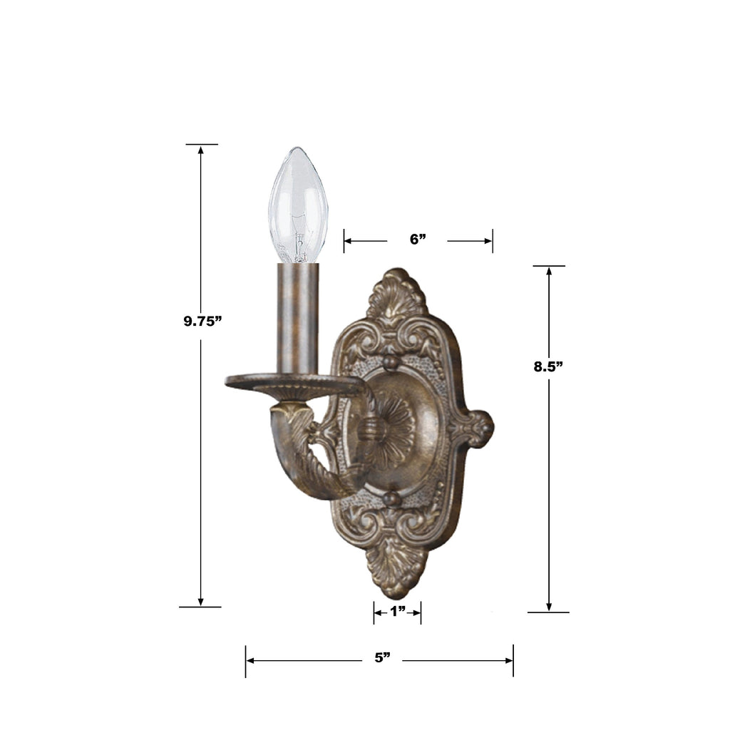 Paris Market 1 Light Antique White Sconce Wall Sconce Crystorama