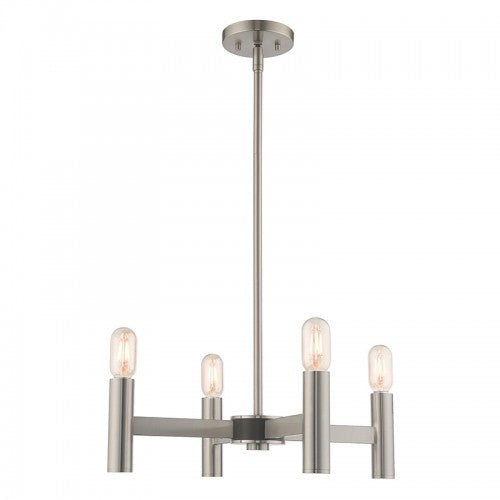 4 Light Brushed Nickel Chandelier Chandelier Livex