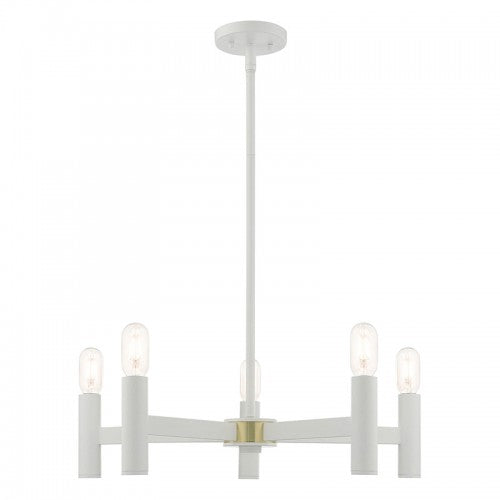 5 Light White Chandelier Chandelier Livex