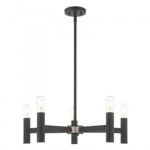 5 Light Black Chandelier Chandelier Livex