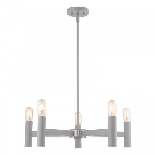 5 Light Nordic Gray Chandelier Chandelier Livex