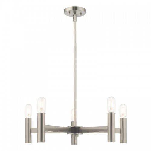 5 Light Brushed Nickel Chandelier Chandelier Livex