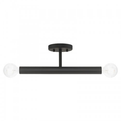 2 Light Black Semi-Flush Semi Flush Livex