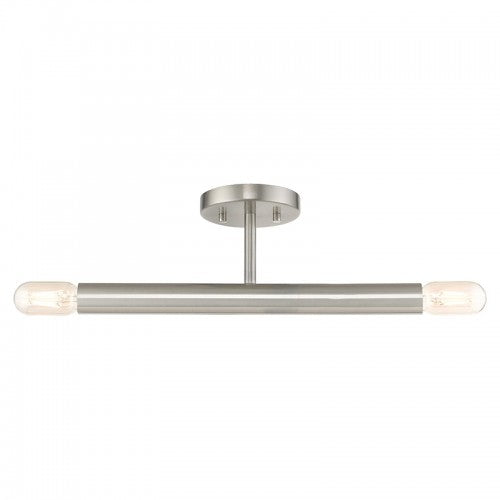 2 Light Brushed Nickel Semi-Flush Semi Flush Livex