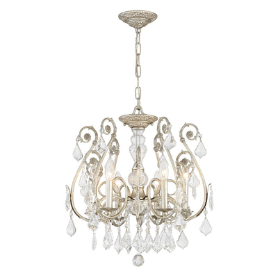 Regis 6 Light Hand Cut Crystal Olde Silver Chandelier Chandelier Crystorama