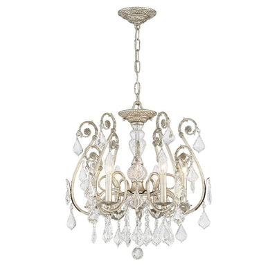 Regis 6 Light Hand Cut Crystal Olde Silver Chandelier Chandelier Crystorama