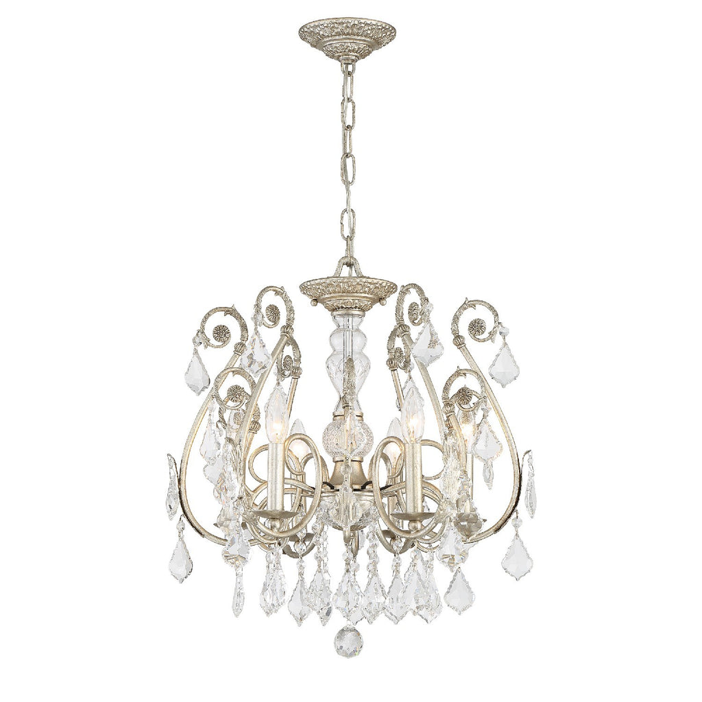 Regis 6 Light Spectra Crystal Olde Silver Chandelier Chandelier Crystorama