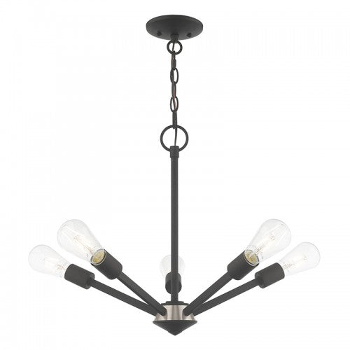 5 Light Black Chandelier Chandelier Livex