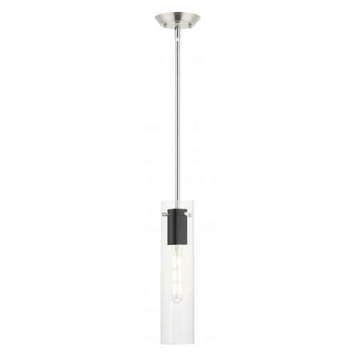 1 Light Brushed Nickel Pendant Pendant Livex