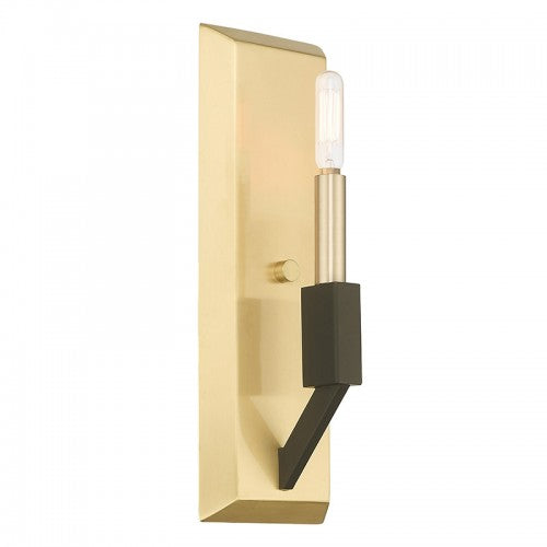 1 Light Satin Brass & Bronze ADA Wall Sconce Wall Sconce Livex