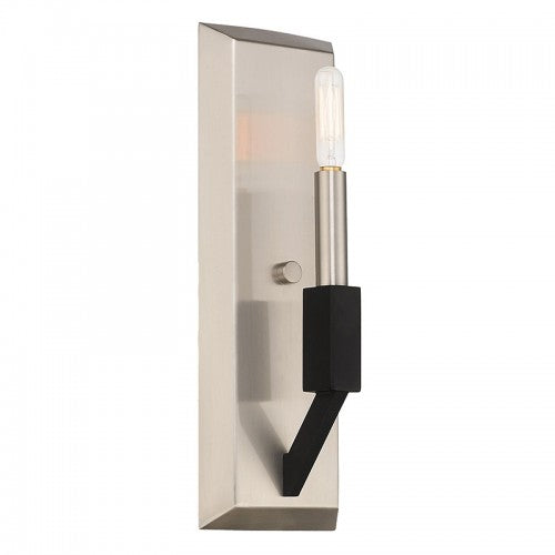 1 Light Brushed Nickel & Black ADA Wall Sconce Wall Sconce Livex