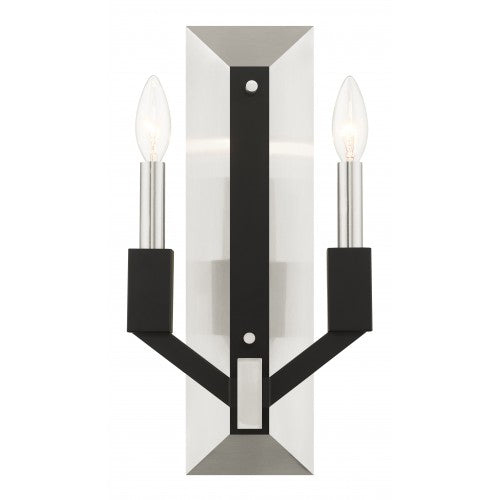 2 Light Brushed Nickel ADA Double Sconce Wall Sconce Livex