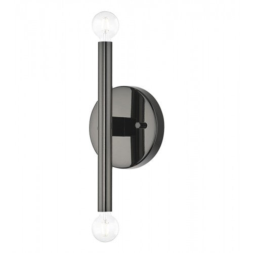 2 Light Black Chrome ADA Sconce Wall Sconce Livex