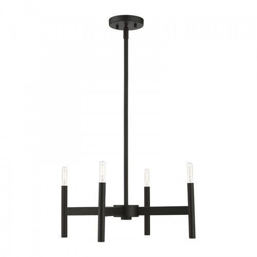 Black 4-Light Chandelier Chandelier Livex