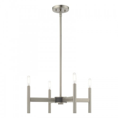 4 Light Brushed Nickel Chandelier Chandelier Livex