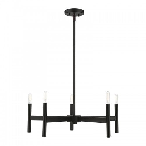 5-Light Black Chandelier Chandelier Livex