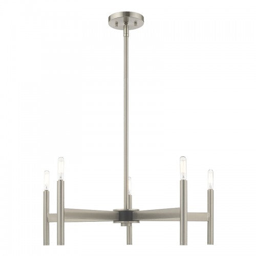 5 Light Brushed Nickel Chandelier Chandelier Livex