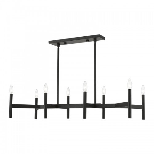 8-Light Black Linear Chandelier Linear Livex