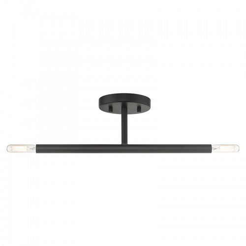 2 Light Black Semi-Flush Semi Flush Livex