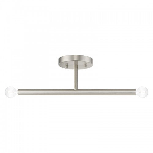 2 Light Brushed Nickel Semi-Flush Semi Flush Livex